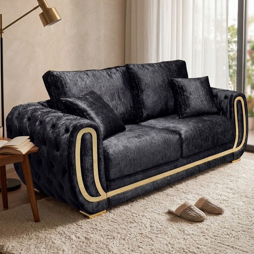 Modern silver velvet sofa - velvet,