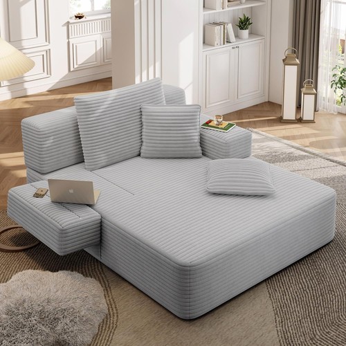 Corduroy lounge chair - 2-in-1,