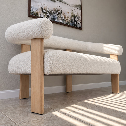 Modern boucle loveseat - boucle,