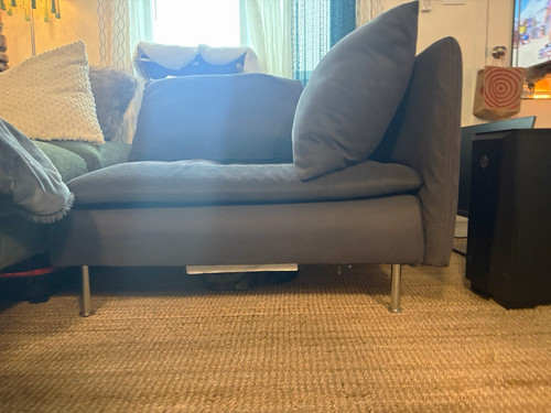 Gray faux suede seat modern - gray,