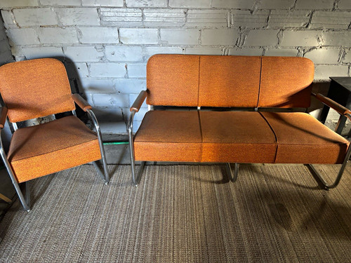 Mid century brown fabric - brown,
