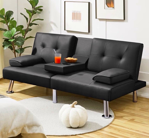 Black faux leather - leather, convertible