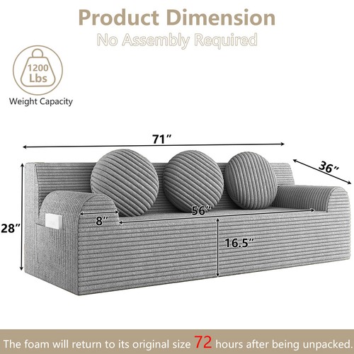 Seater sofa boneless - 3,