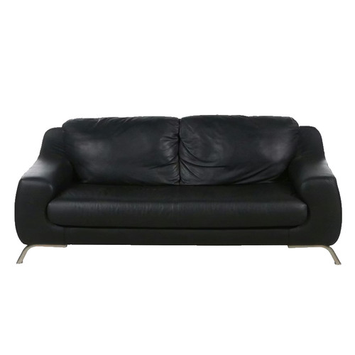 Nicoletti black leather - leather, couch