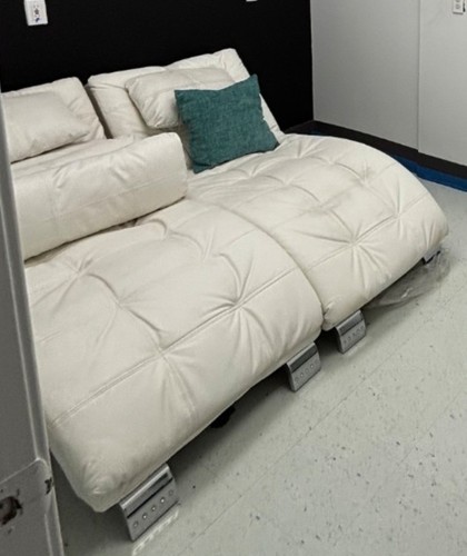 White tufted leather sofa - white,