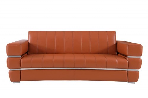 Camel italian leather sofa - camel,